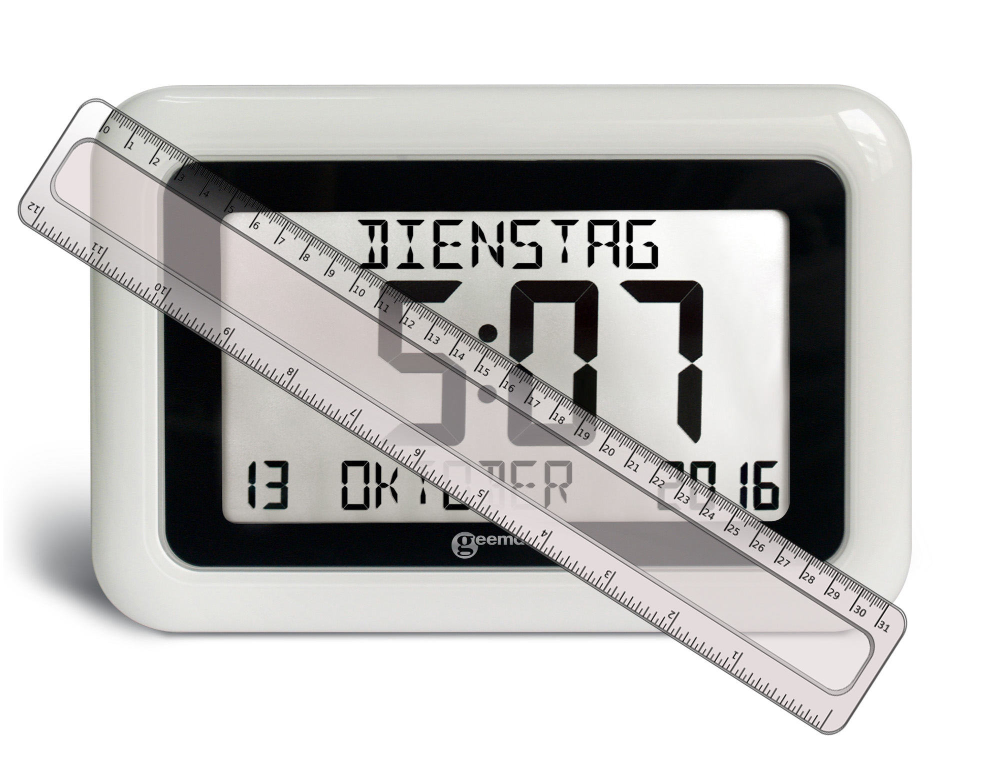 Viso10 Day/Date Clear Display Clock