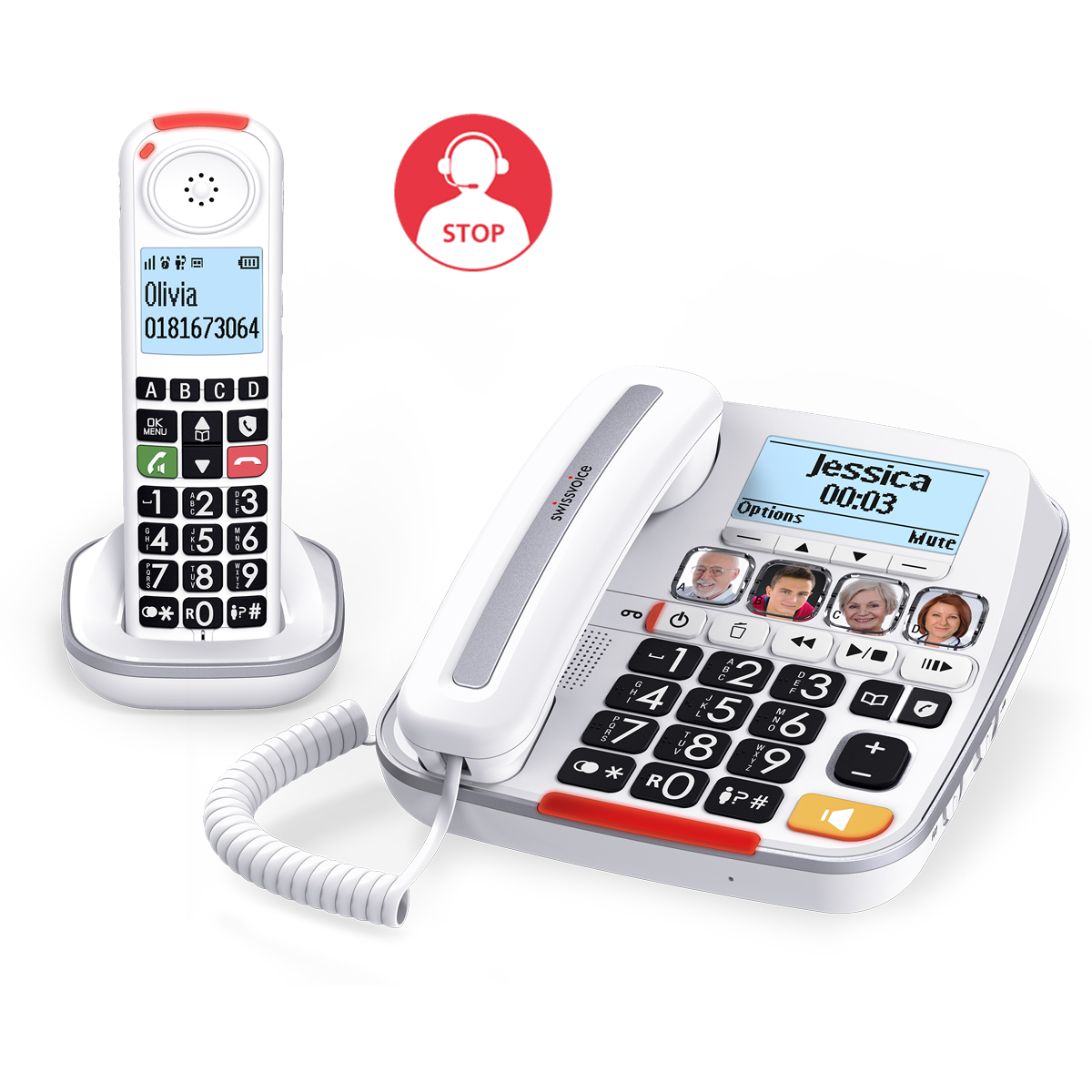 Swissvoice Xtra 3155 - Téléphone senior malentendants - Bazile Telecom