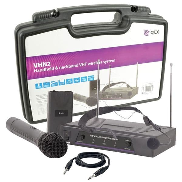 Dual VHF Radio Microphone System (Bodypack & Handheld)
