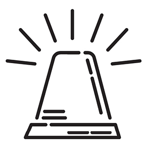 Flashing light or halo visual alerts
